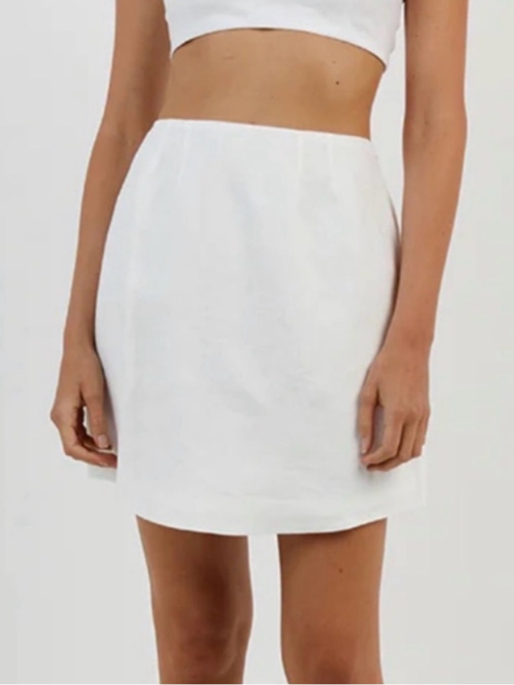 DISSH White Mini A-Line Skort 100% Linen
